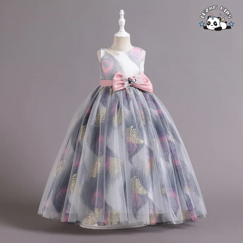 LEZONKIDS - OEM ODM Customizable Sleeveless Bow-Knot Princess Dress Summer Puff Party Girls Dresses